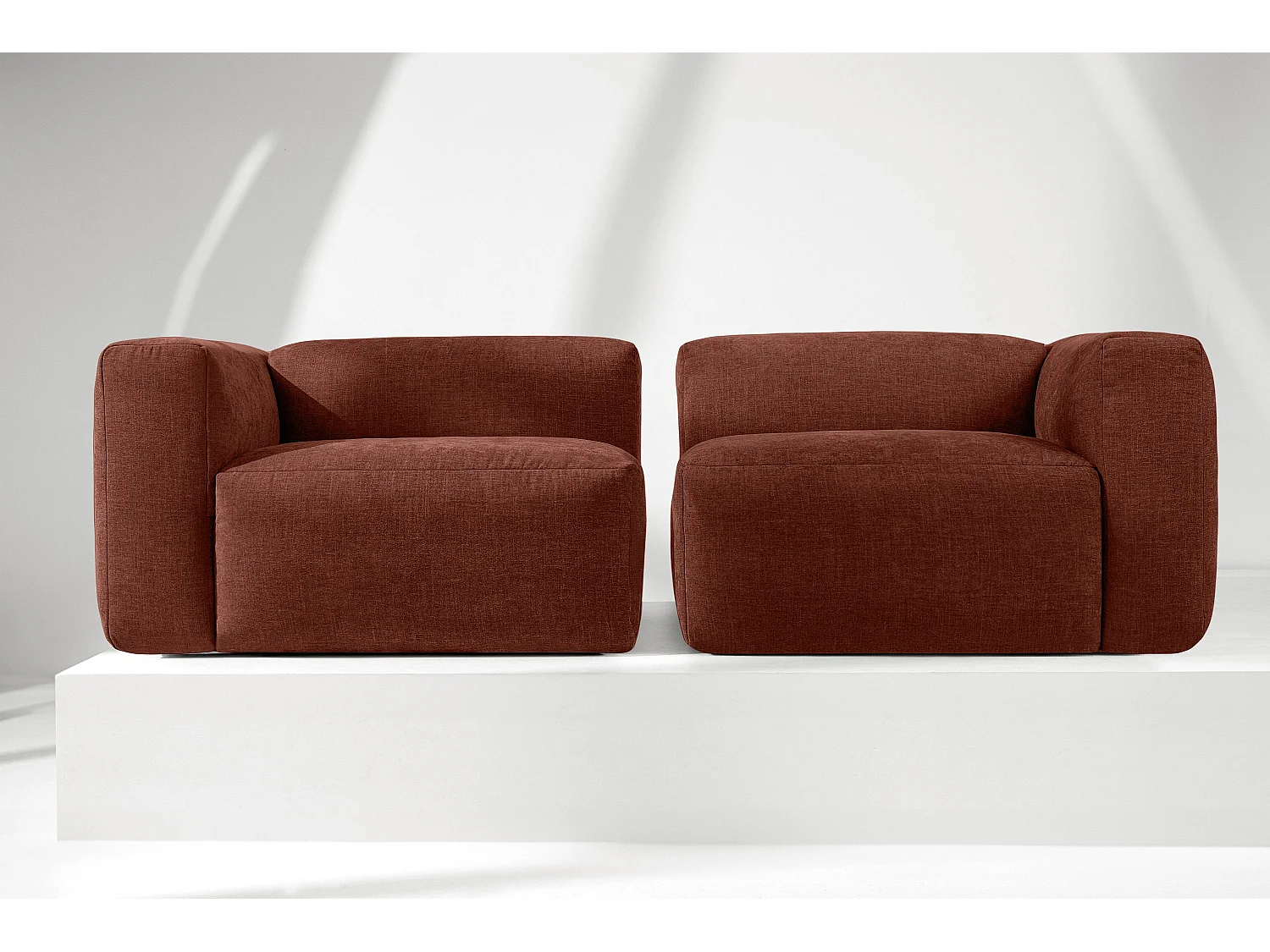 Canapé 2,5 places avec assise extrêmement moelleuse et confortable - orange - BUFFO