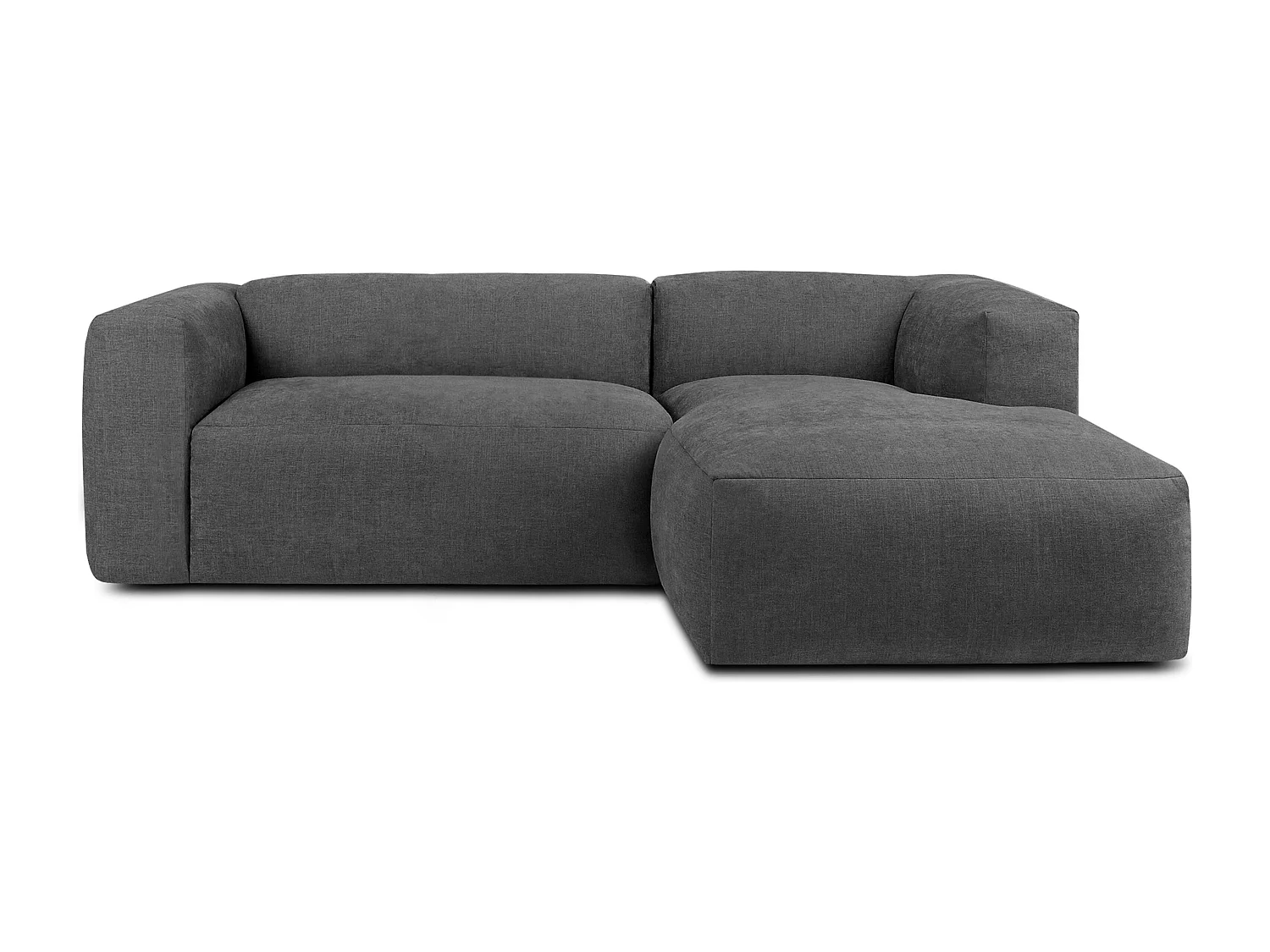 Ecksofa Rechts 3/4 Sitzer mit extrem weicher und bequemer Sitz - grau - BUFFO