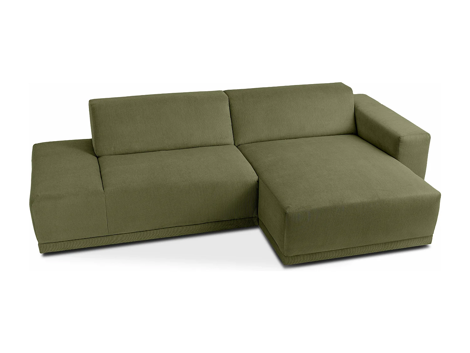 Ecksofa Rechts in moderner Optik mit hochwertigem Kaltschaum  - Grün - MUDI