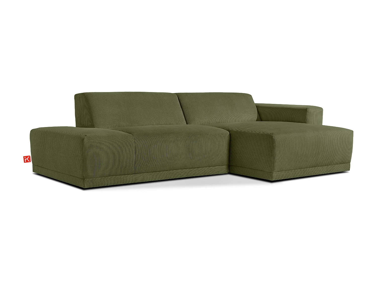 Ecksofa Rechts in moderner Optik mit hochwertigem Kaltschaum  - Grün - MUDI