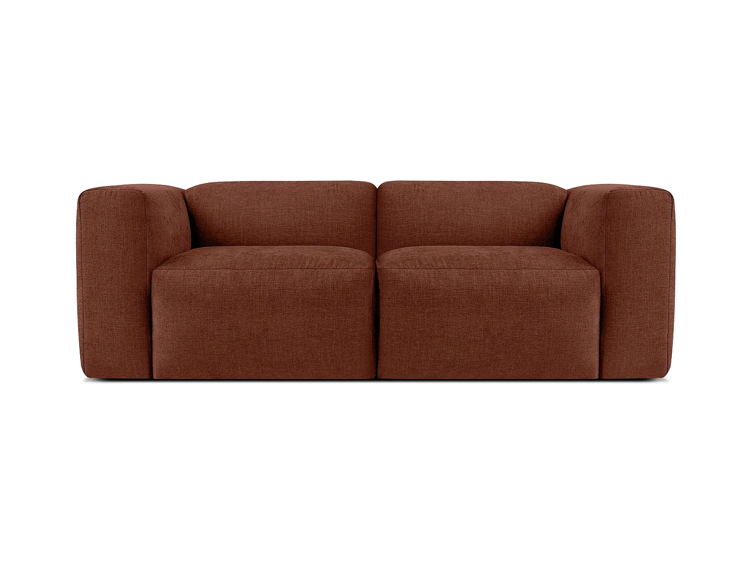Canapé 2 places avec assise extrêmement moelleuse et confortable - orange - BUFFO