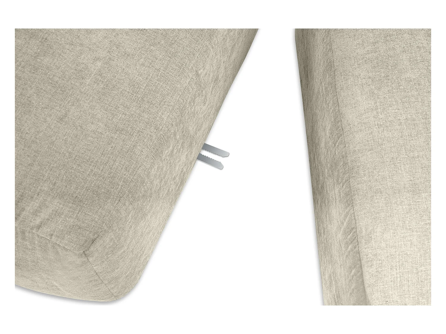 Ecksofa Links 6-Sitzer mit extrem weicher und bequemer Sitz - ecru - BUFFO