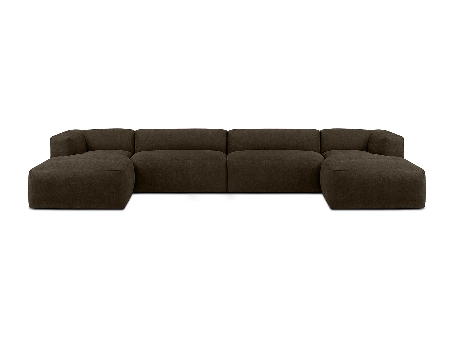 7/8 Sitzer Panorama-Ecksofa mit extrem weicher und bequemer Sitz -braun - BUFFO