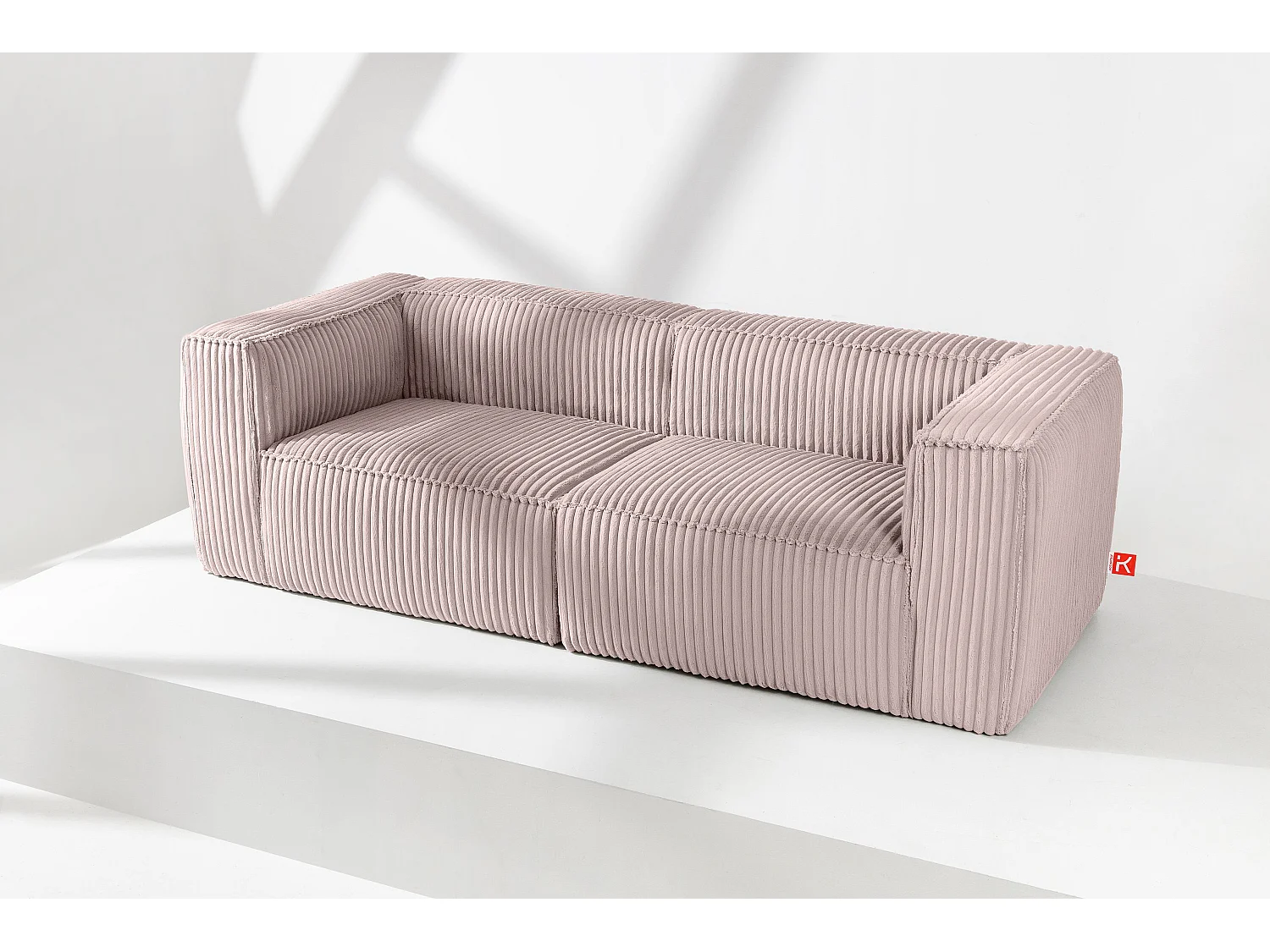 Modernes Sofa 3 Sitzer aus breitem Cordstoff - rosa - FEROX