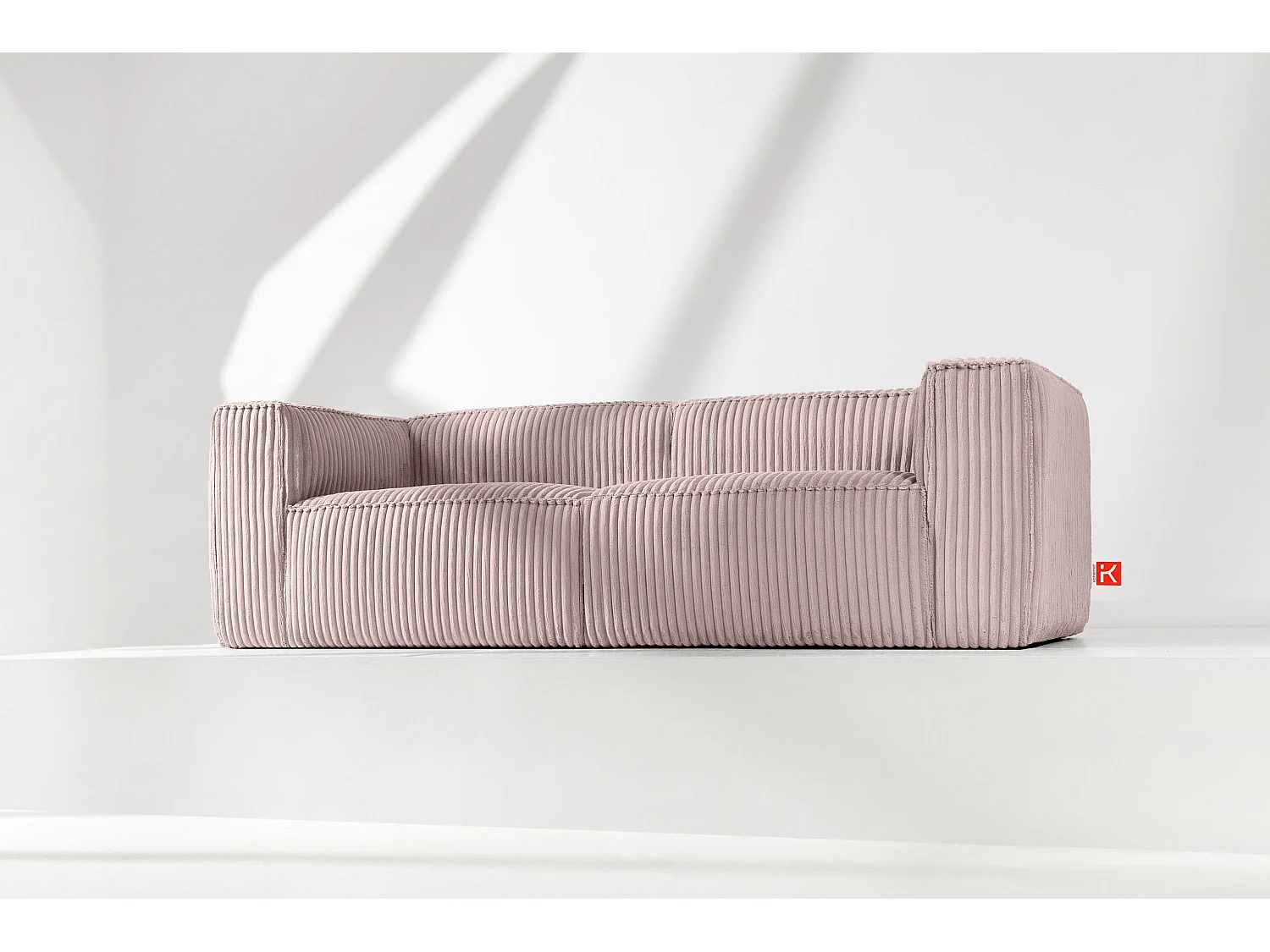 Modernes Sofa 3 Sitzer aus breitem Cordstoff - rosa - FEROX