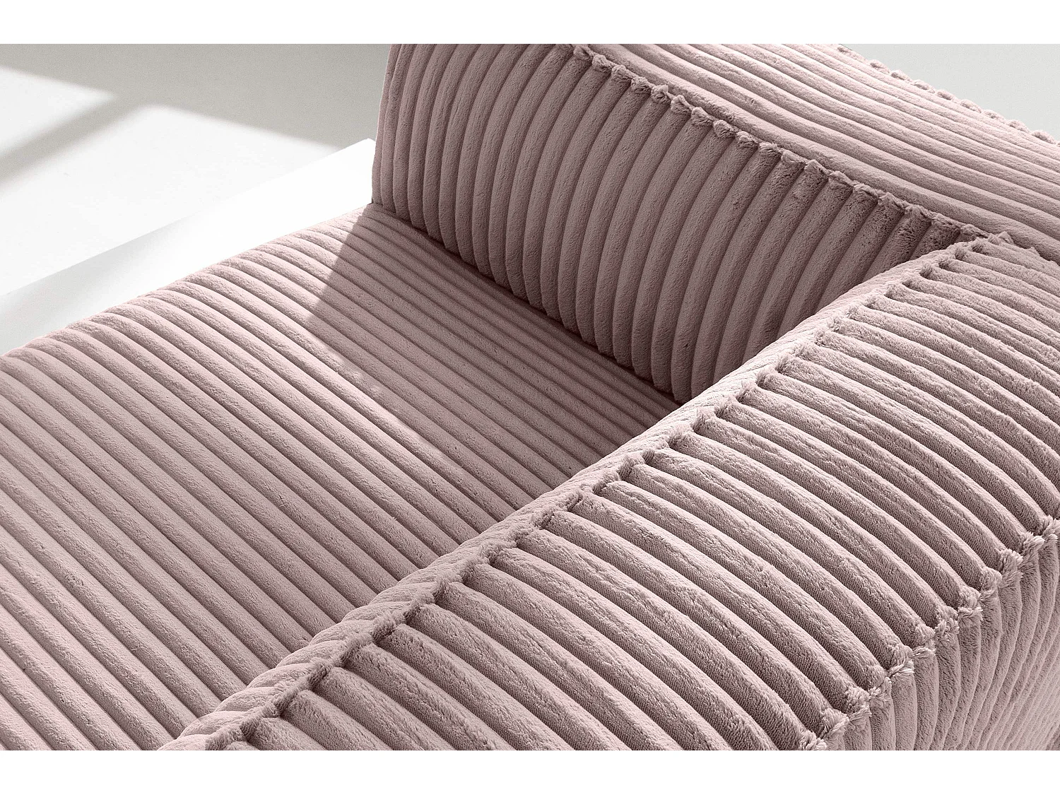 Modernes Sofa 3 Sitzer aus breitem Cordstoff - rosa - FEROX