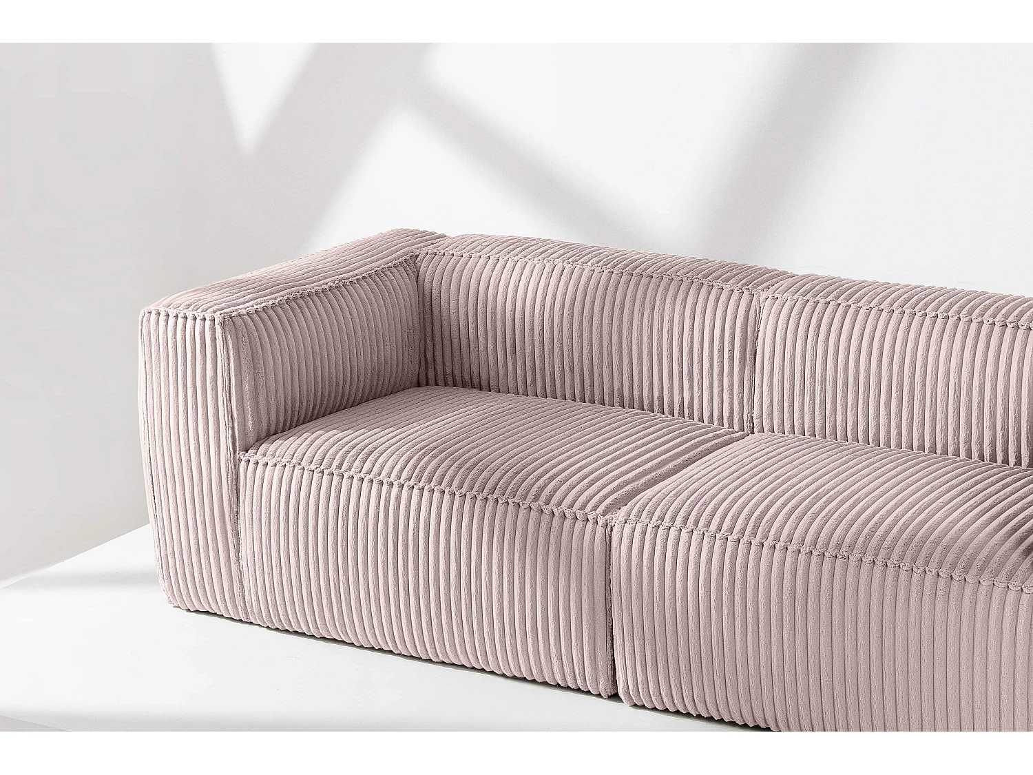Modernes Sofa 3 Sitzer aus breitem Cordstoff - rosa - FEROX