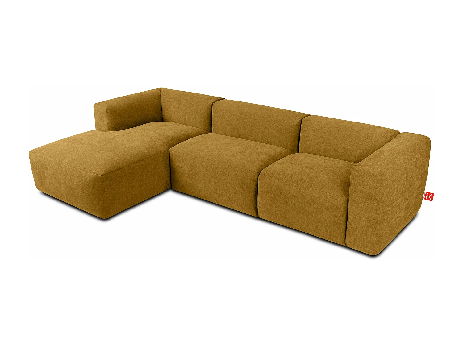 Ecksofa Links mit extrem weicher und bequemer Sitz - gelb - BUFFO