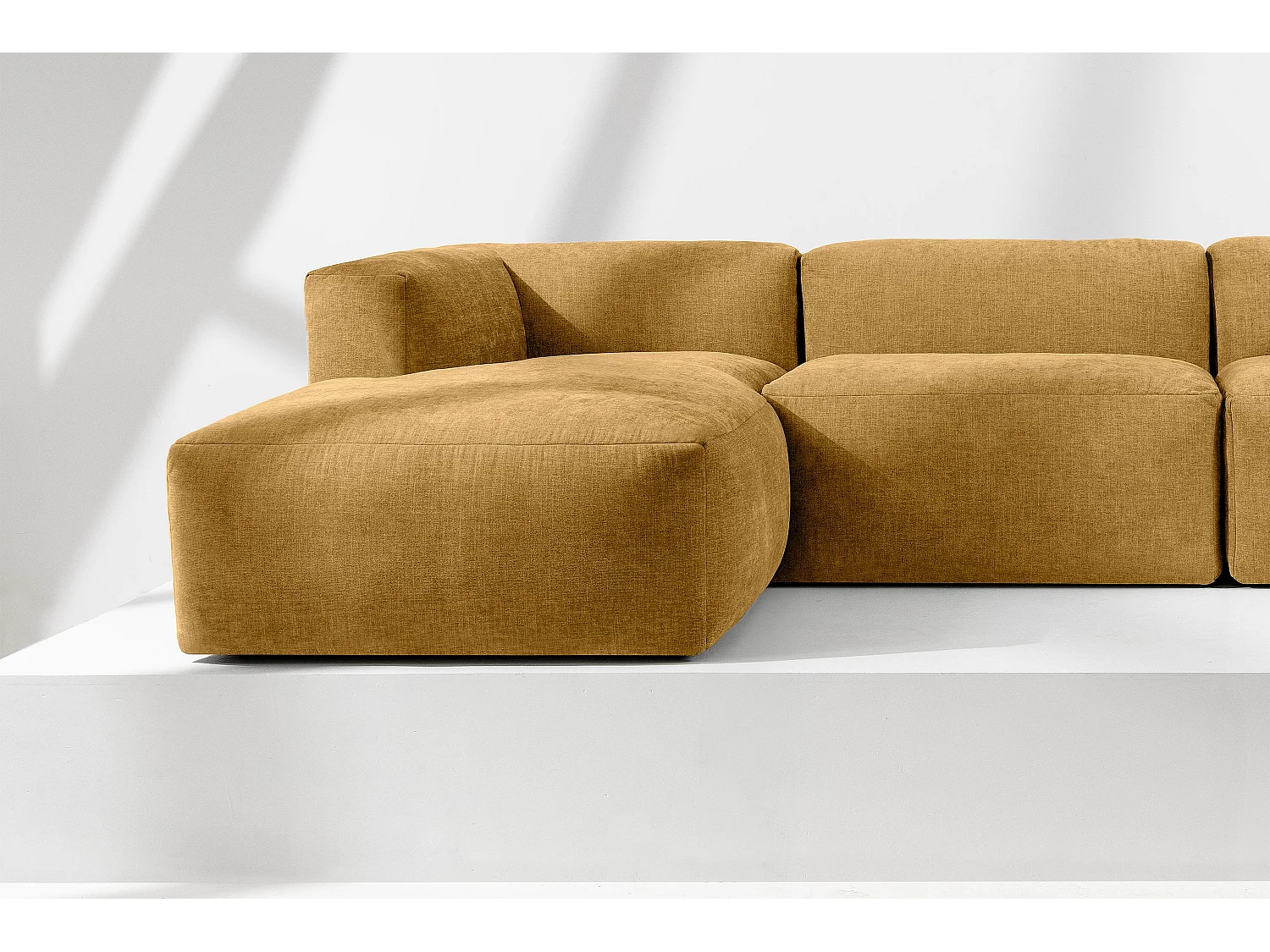 Ecksofa Links mit extrem weicher und bequemer Sitz - gelb - BUFFO