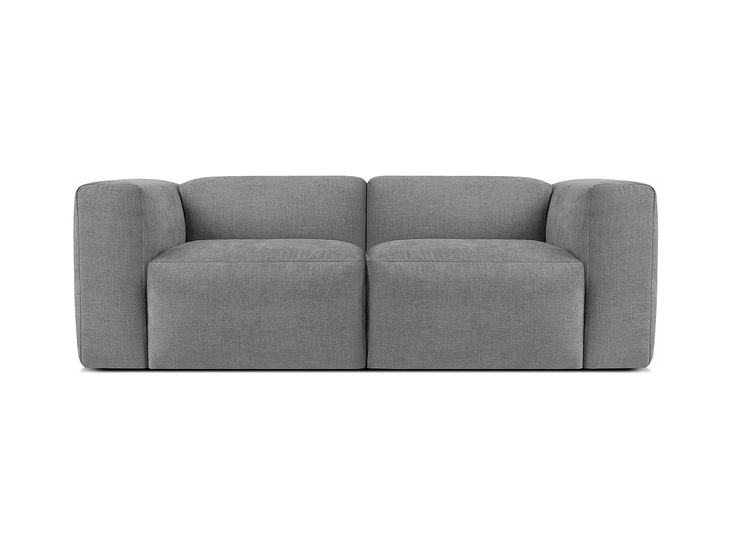Canapé 2 places avec assise extrêmement moelleuse et confortable - gris clair - BUFFO