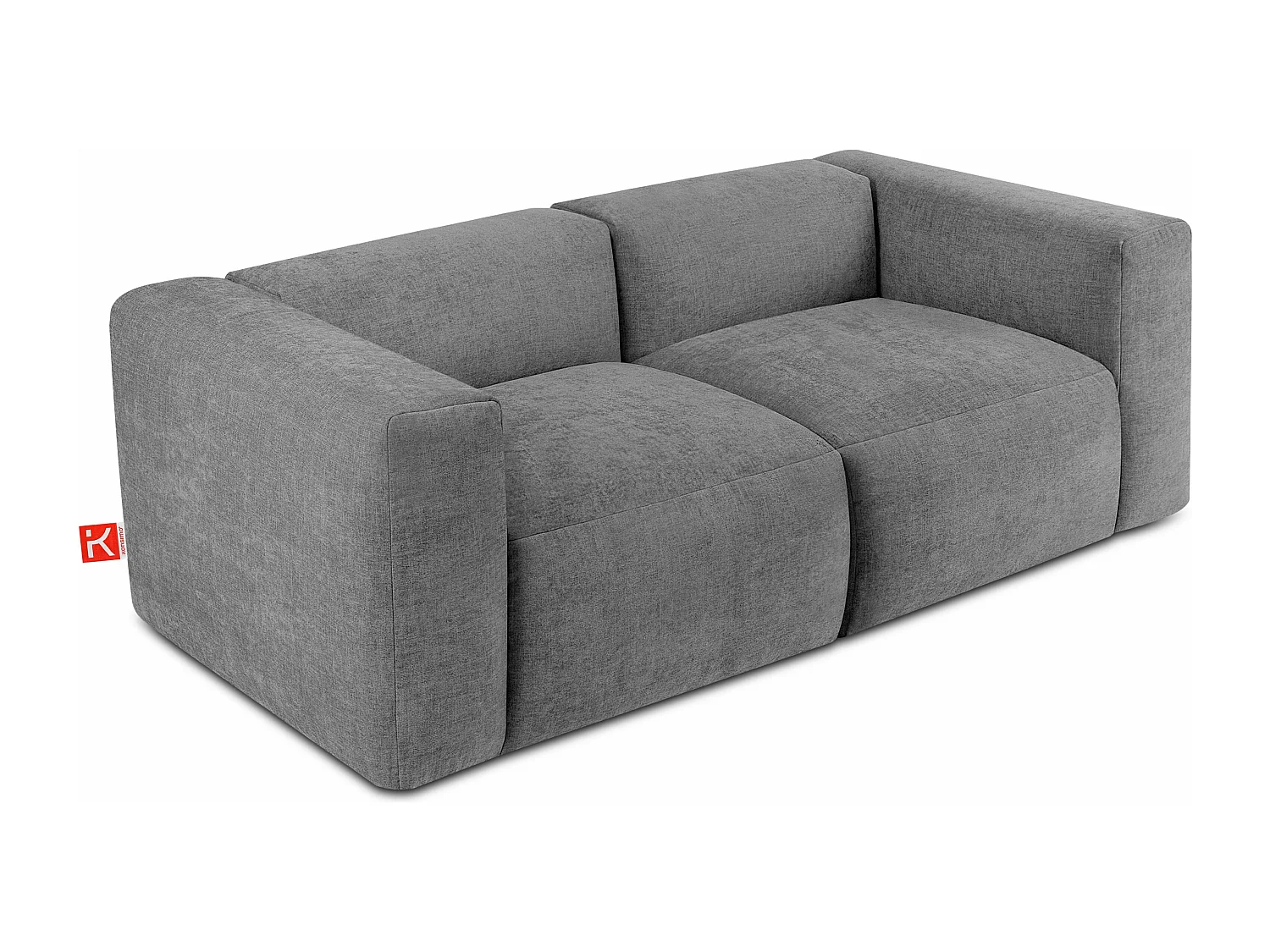 Sofa 2 Sitzer mit extrem weicher und bequemer Sitz - hellgrau - BUFFO