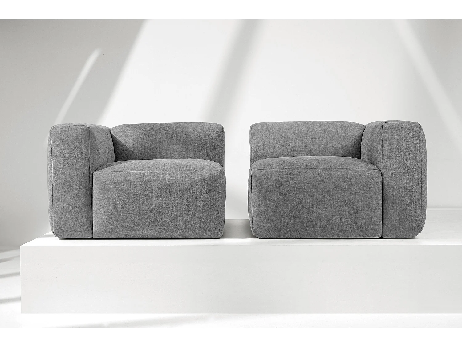 Sofa 2 Sitzer mit extrem weicher und bequemer Sitz - hellgrau - BUFFO