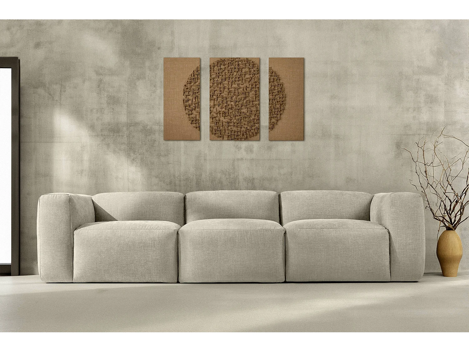 Sofa 3 Sitzer mit extrem weicher und bequemer Sitz - ecrufarben - BUFFO