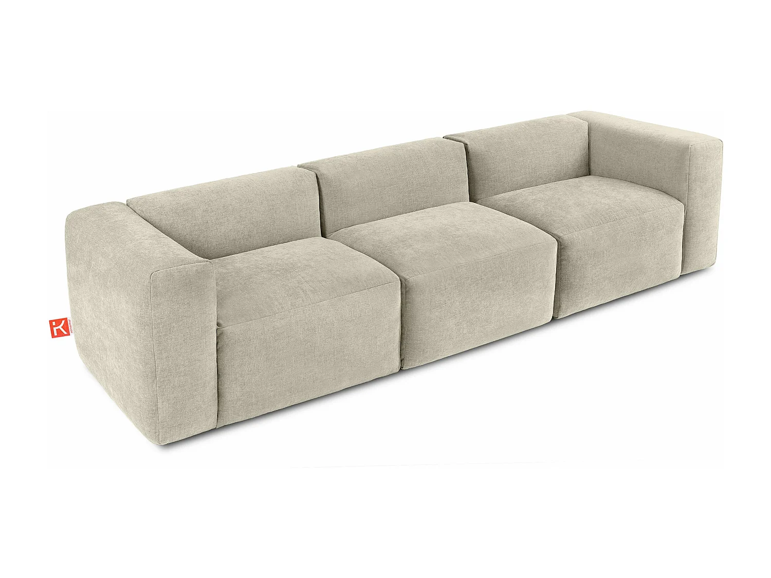 Sofa 3 Sitzer mit extrem weicher und bequemer Sitz - ecrufarben - BUFFO