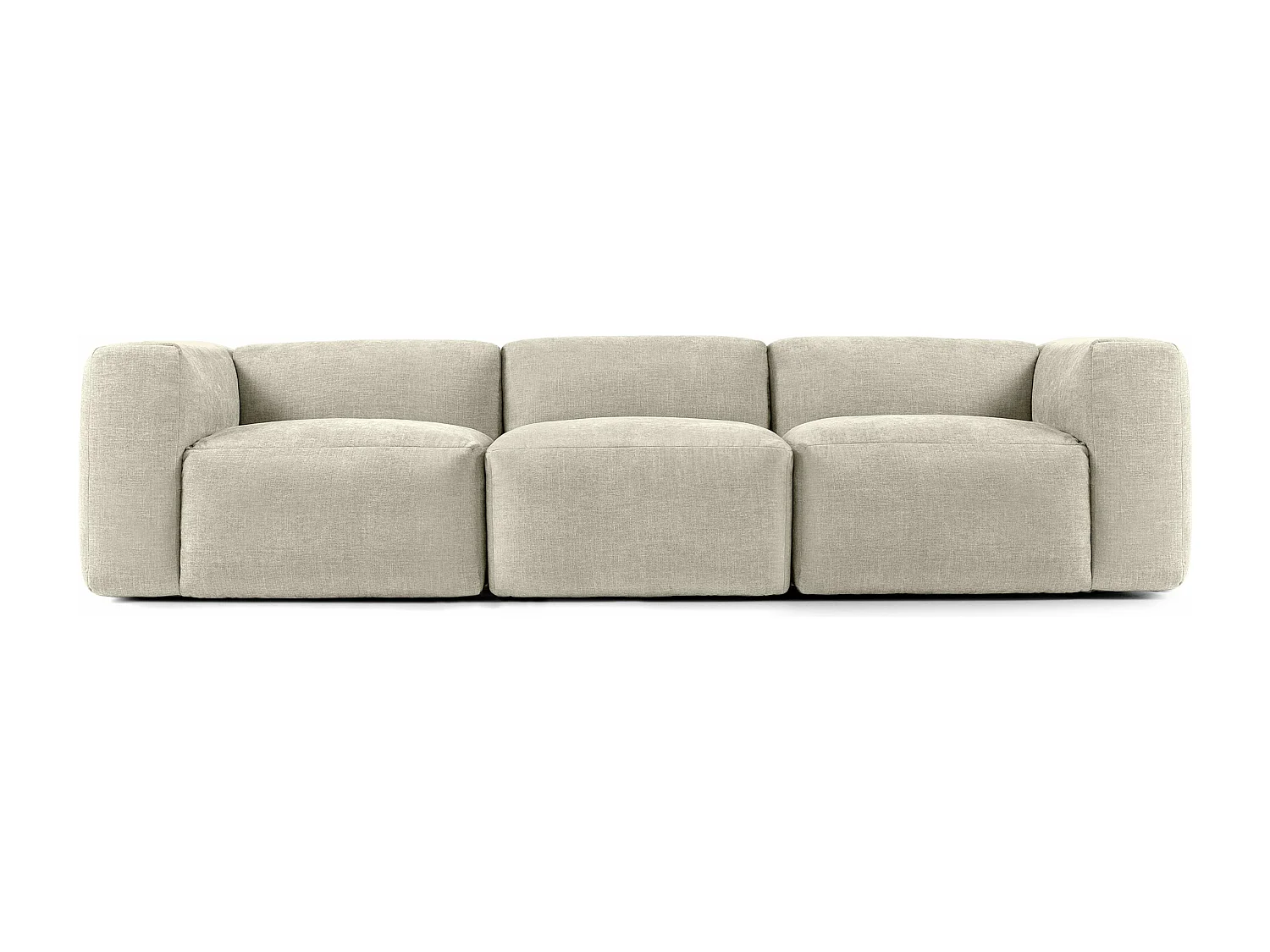 Sofa 3 Sitzer mit extrem weicher und bequemer Sitz - ecrufarben - BUFFO