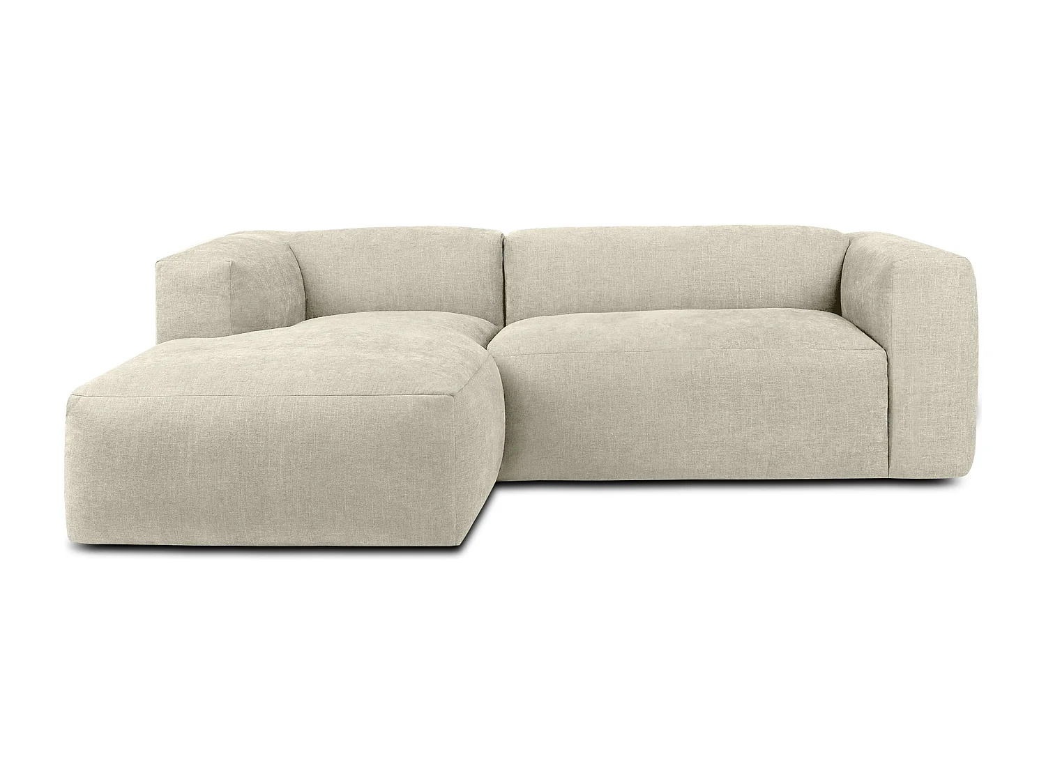 Ecksofa Links 3/4 Sitzer mit extrem weicher und bequemer Sitz - ecru - BUFFO