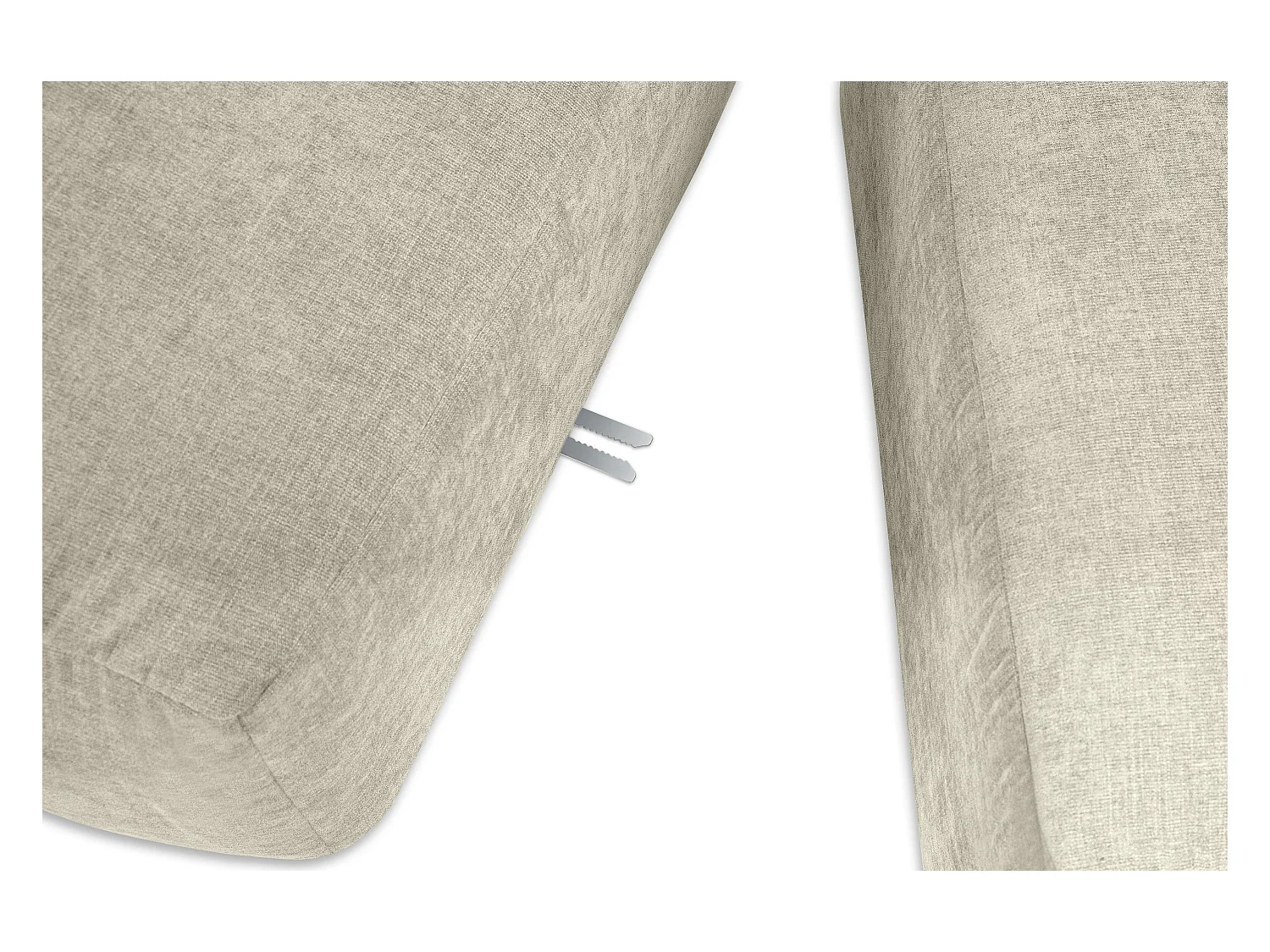 Ecksofa Links 3/4 Sitzer mit extrem weicher und bequemer Sitz - ecru - BUFFO