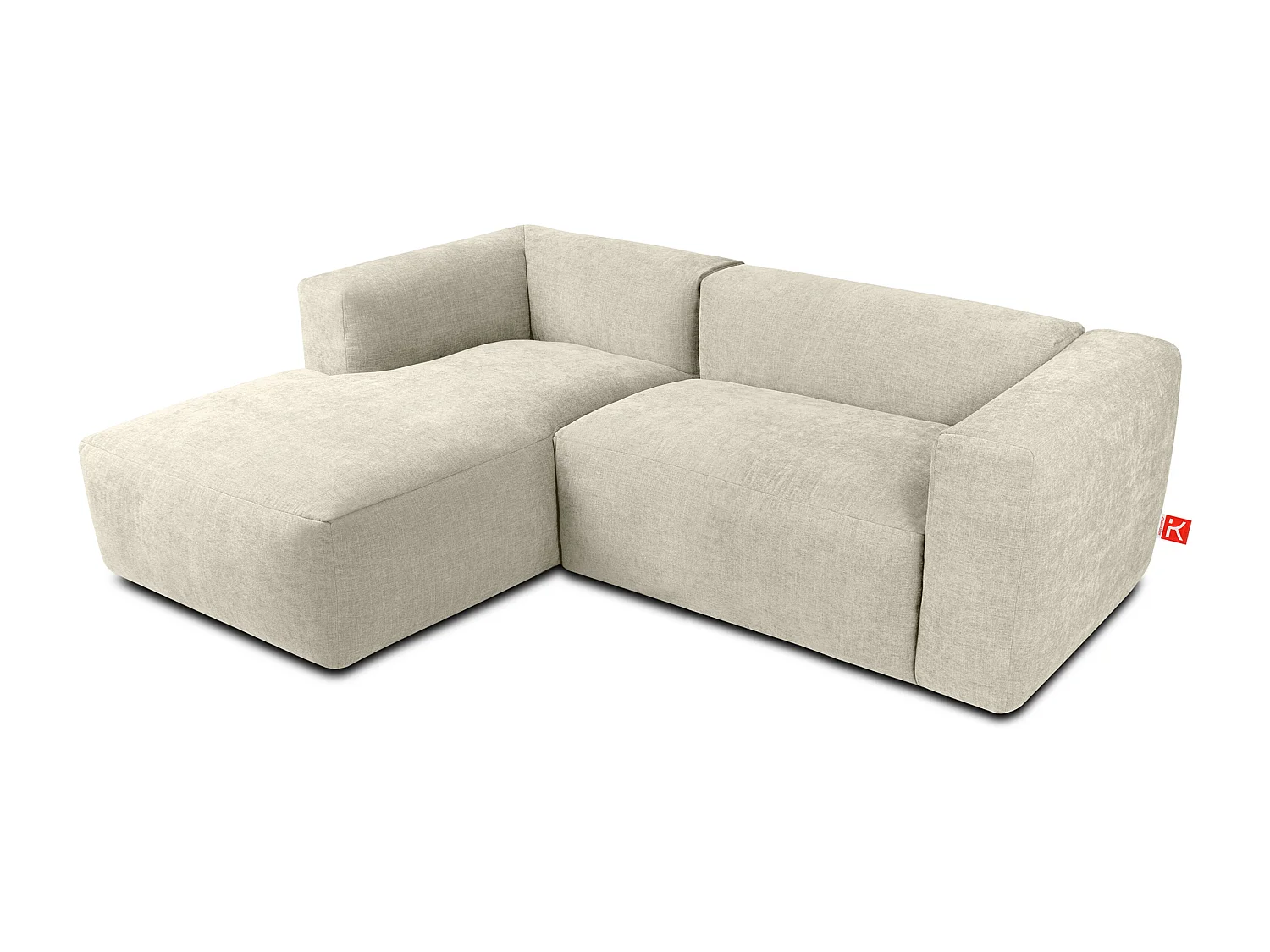 Canapé d'angle gauche 3/4 places avec assise extrêmement moelleuse et confortable - écru - BUFFO