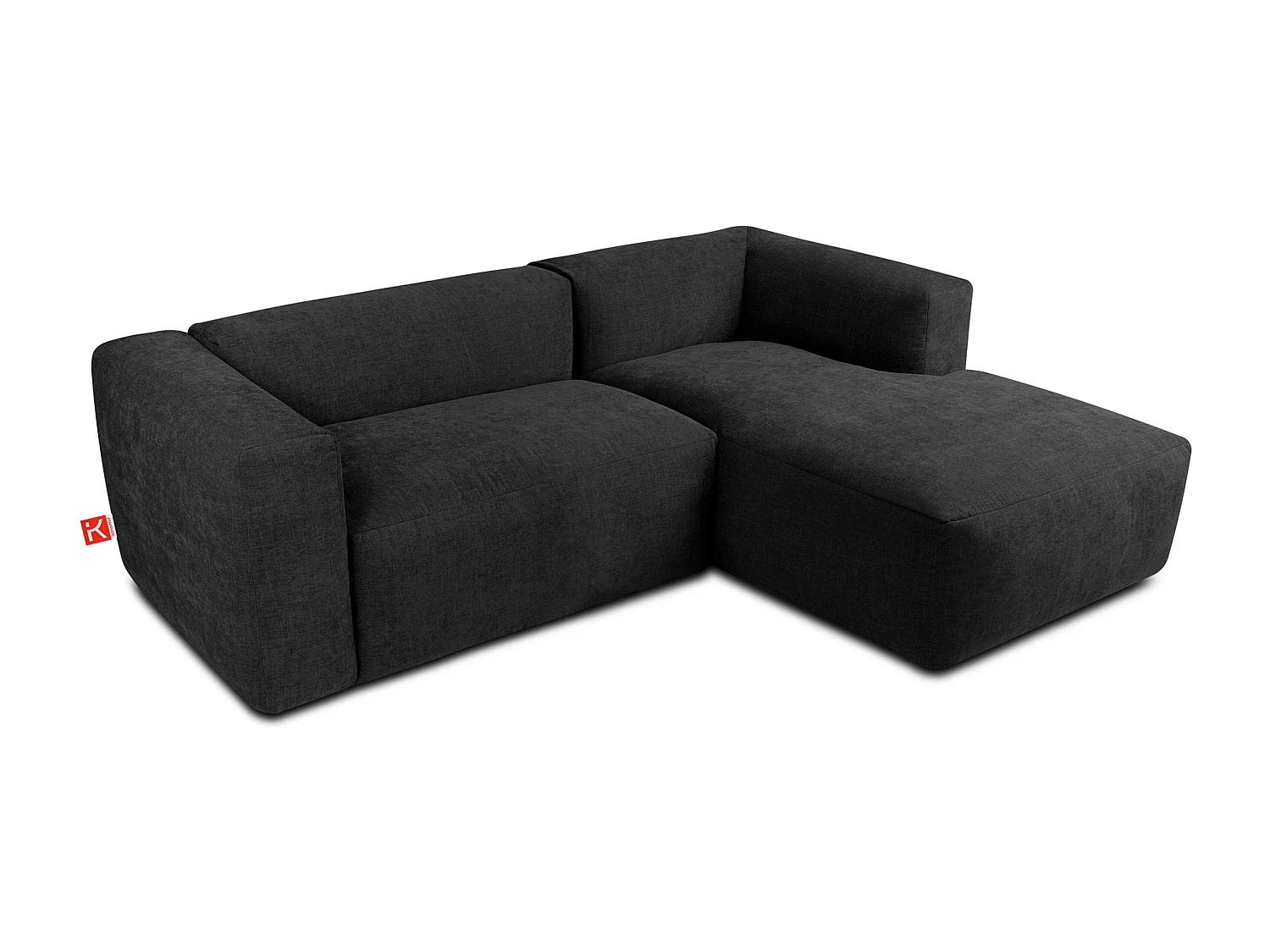 Ecksofa Rechts 3/4 Sitzer mit extrem weicher und bequemer Sitz - grau - BUFFO