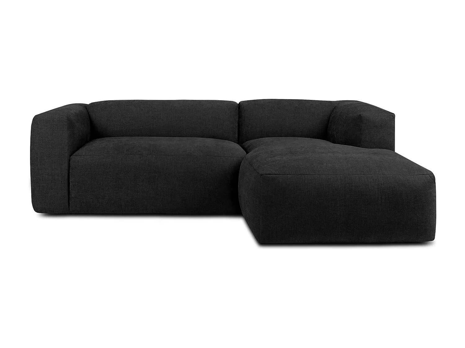 Ecksofa Rechts 3/4 Sitzer mit extrem weicher und bequemer Sitz - grau - BUFFO