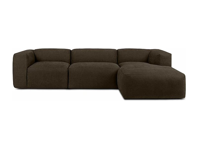 Ecksofa Rechts mit extrem weicher und bequemer Sitz - braun - BUFFO