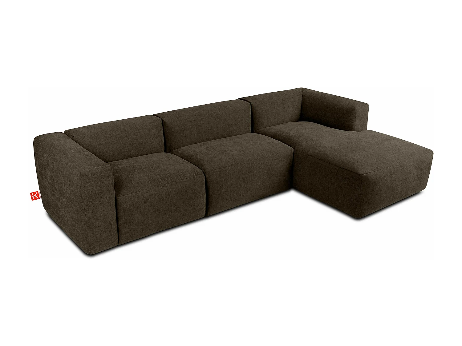 Ecksofa Rechts mit extrem weicher und bequemer Sitz - braun - BUFFO