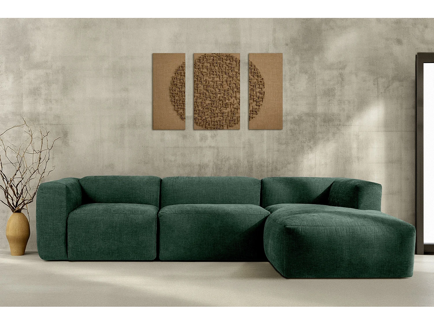 Ecksofa Rechts mit extrem weicher und bequemer Sitz - marineblau - BUFFO