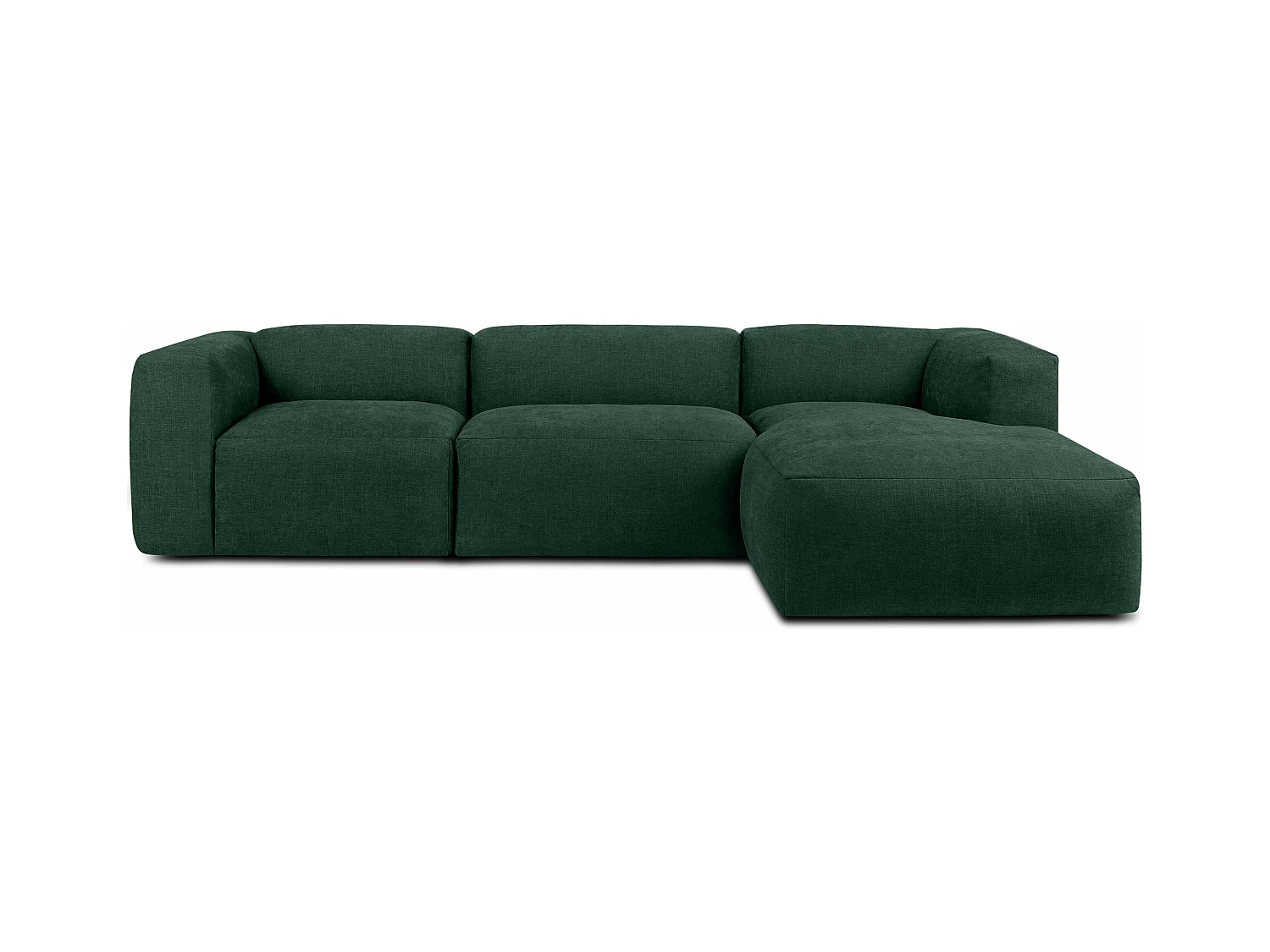 Canapé d'angle droit avec assise extrêmement moelleuse et confortable - bleu marine - BUFFO