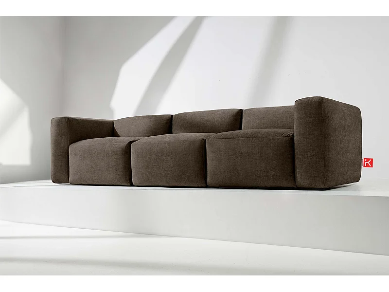 Sofa 3 Sitzer mit extrem weicher und bequemer Sitz - braun - BUFFO
