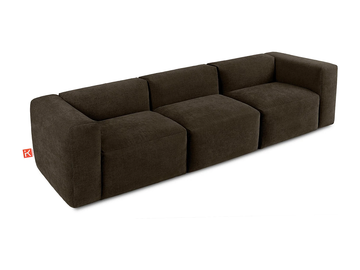 Sofa 3 Sitzer mit extrem weicher und bequemer Sitz - braun - BUFFO