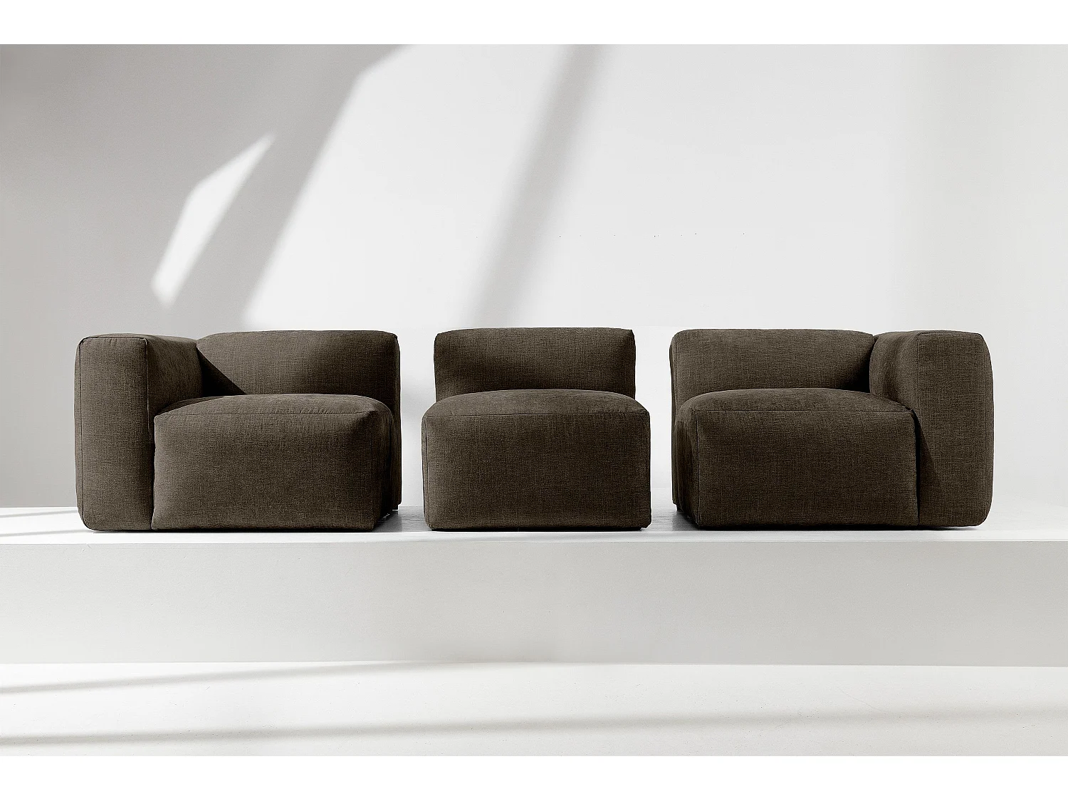 Sofa 3 Sitzer mit extrem weicher und bequemer Sitz - braun - BUFFO