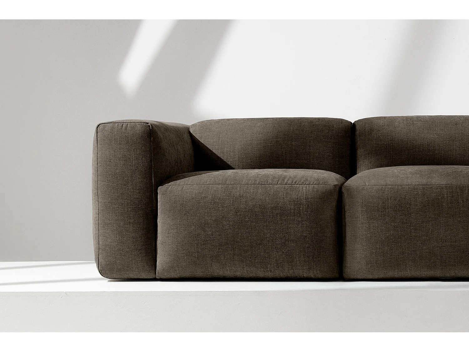 Sofa 3 Sitzer mit extrem weicher und bequemer Sitz - braun - BUFFO