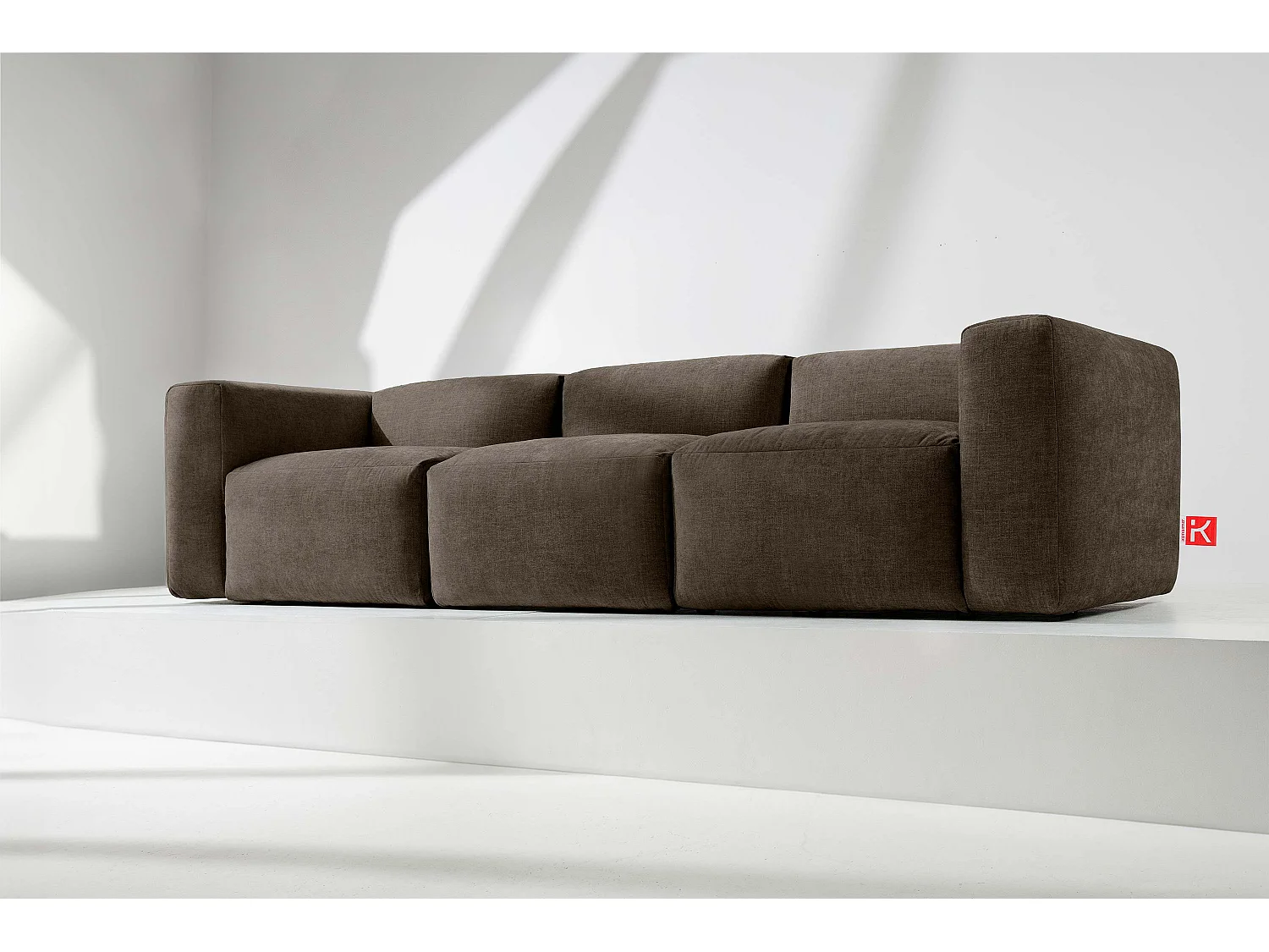 Sofa 3 Sitzer mit extrem weicher und bequemer Sitz - braun - BUFFO