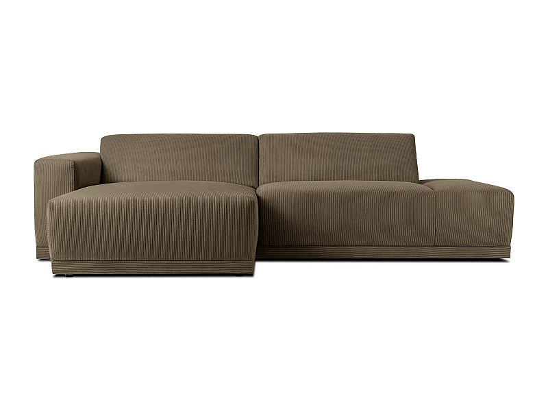 Ecksofa Links in moderner Optik mit hochwertigem Kaltschaum  - braun - MUDI