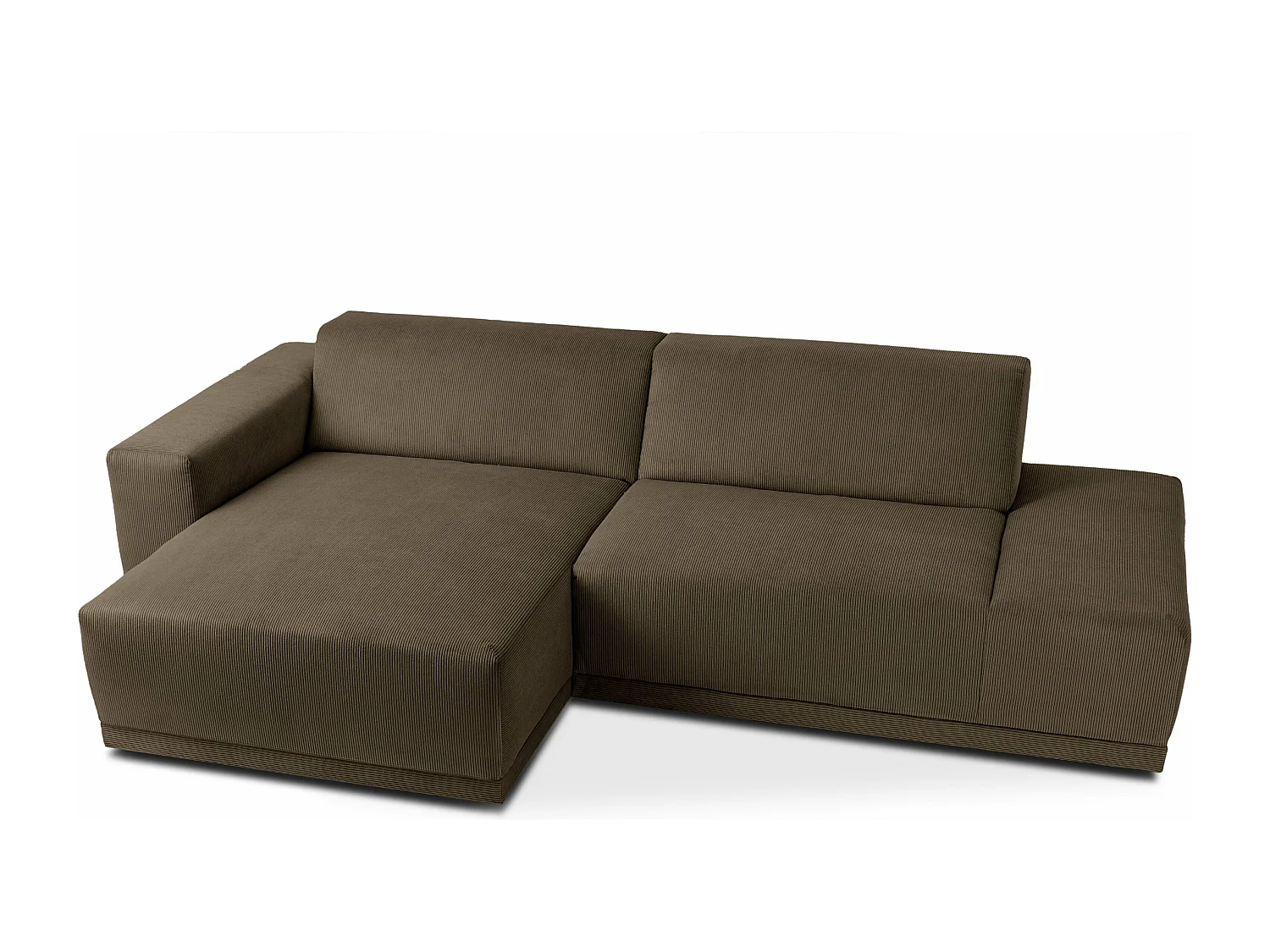Ecksofa Links in moderner Optik mit hochwertigem Kaltschaum  - braun - MUDI