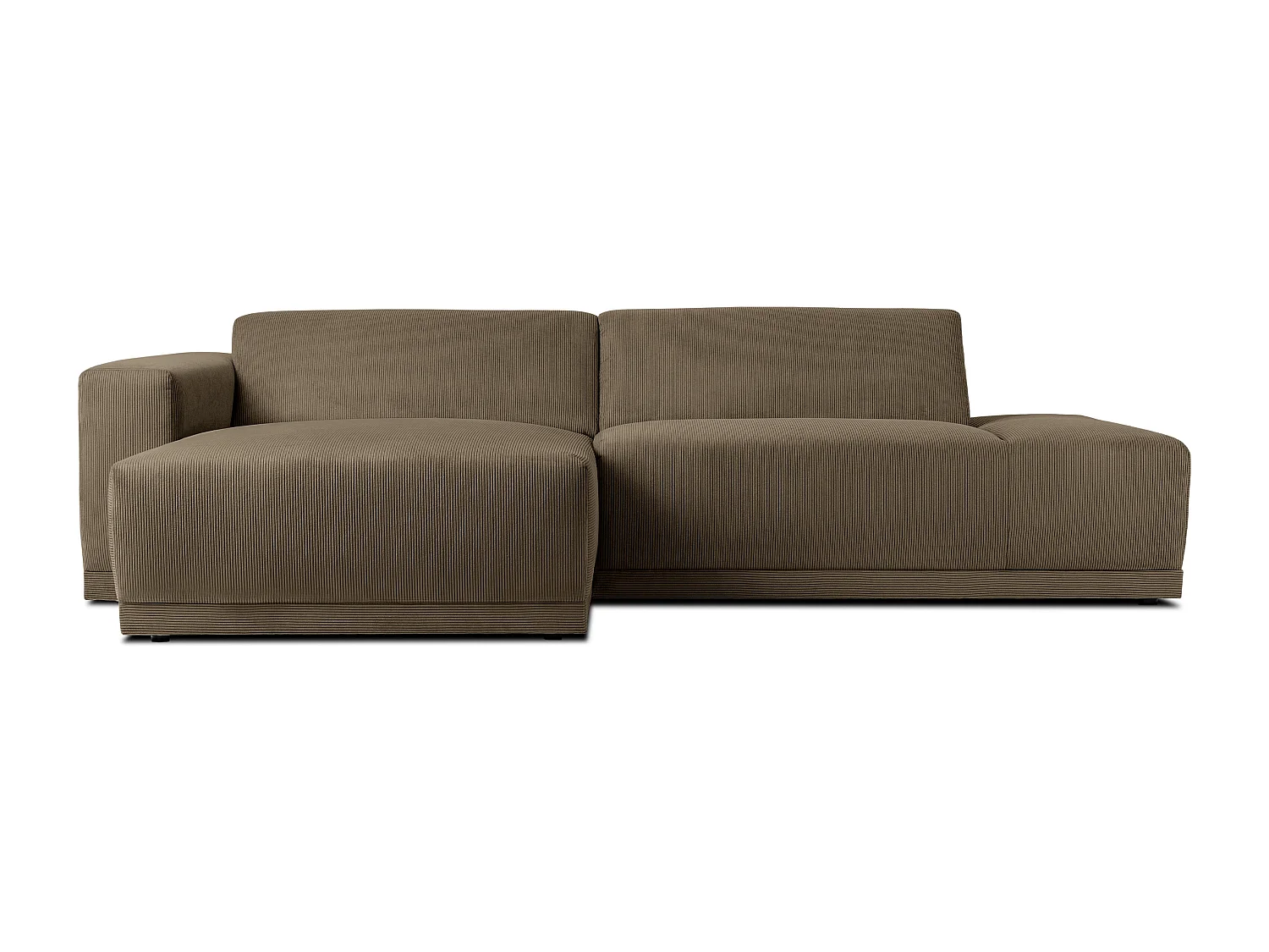 Ecksofa Links in moderner Optik mit hochwertigem Kaltschaum  - braun - MUDI
