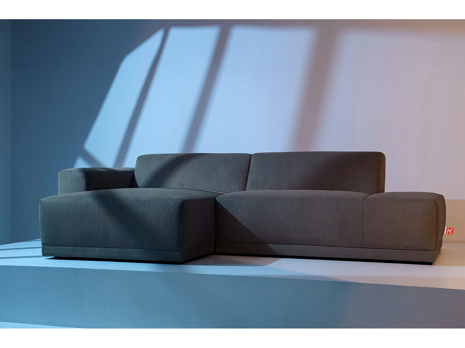 Ecksofa Links in moderner Optik mit hochwertigem Kaltschaum  - braun - MUDI