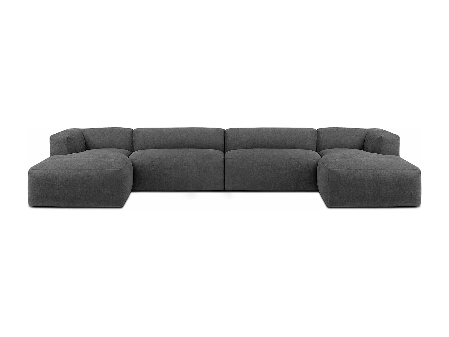 7/8 Sitzer Panorama-Ecksofa mit extrem weicher und bequemer Sitz - grau - BUFFO