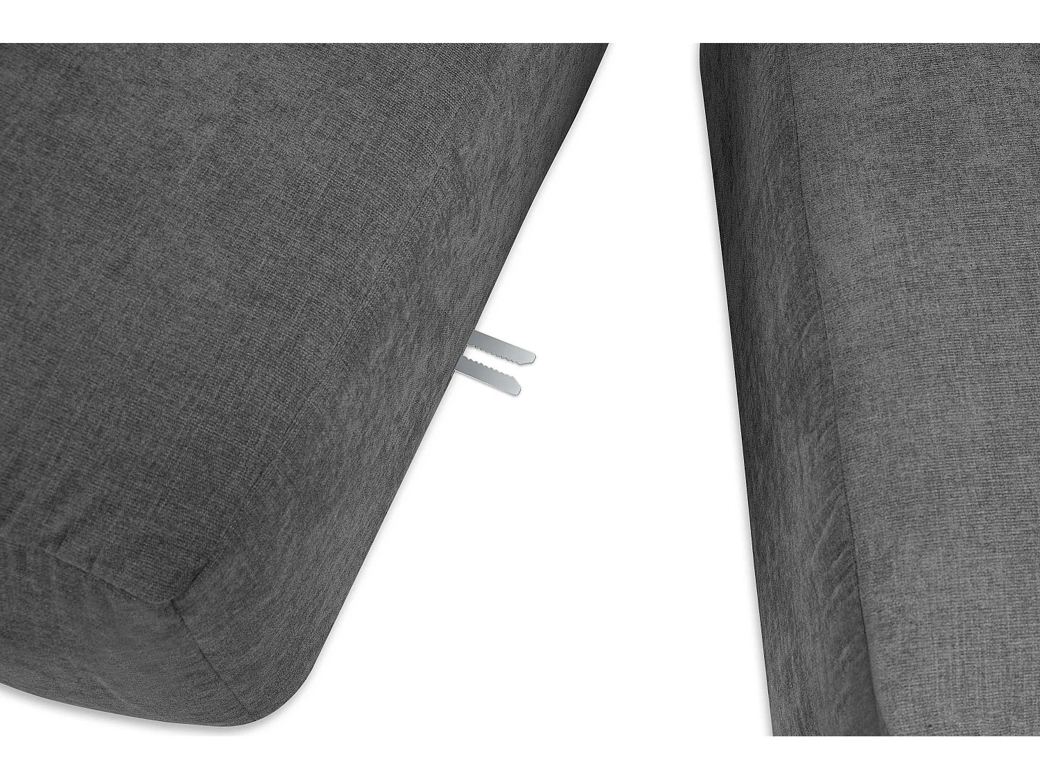 7/8 Sitzer Panorama-Ecksofa mit extrem weicher und bequemer Sitz - grau - BUFFO