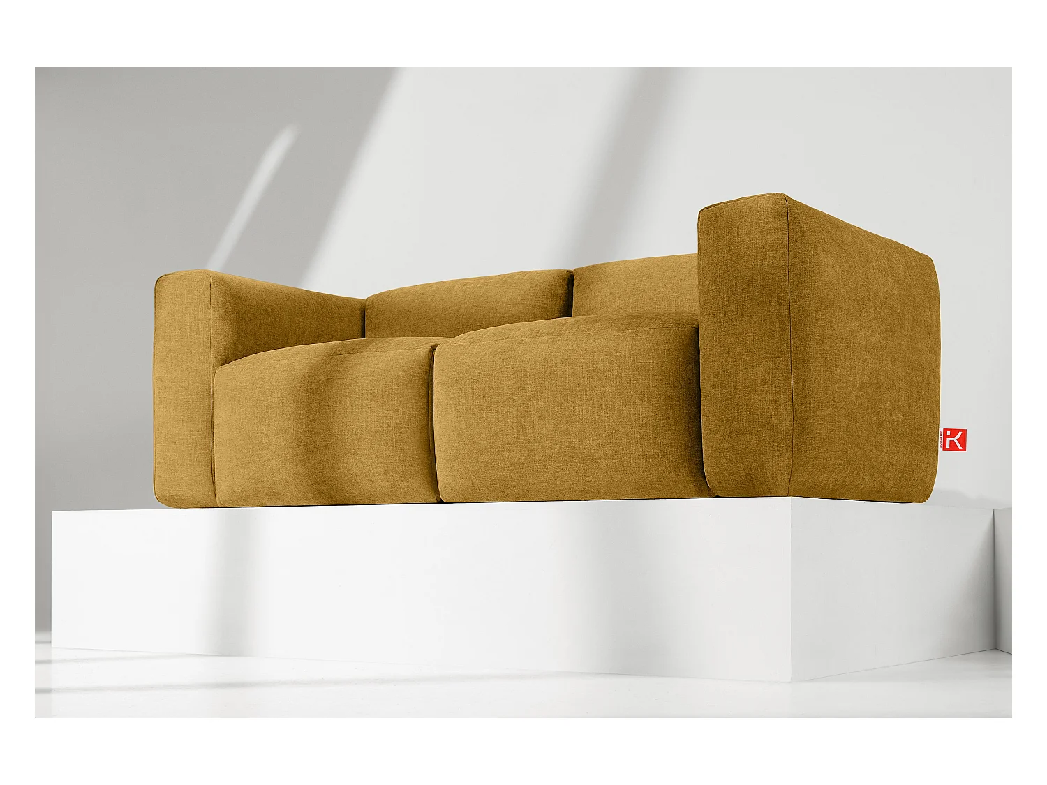 Canapé 2 places avec assise extrêmement moelleuse et confortable - jaune - BUFFO