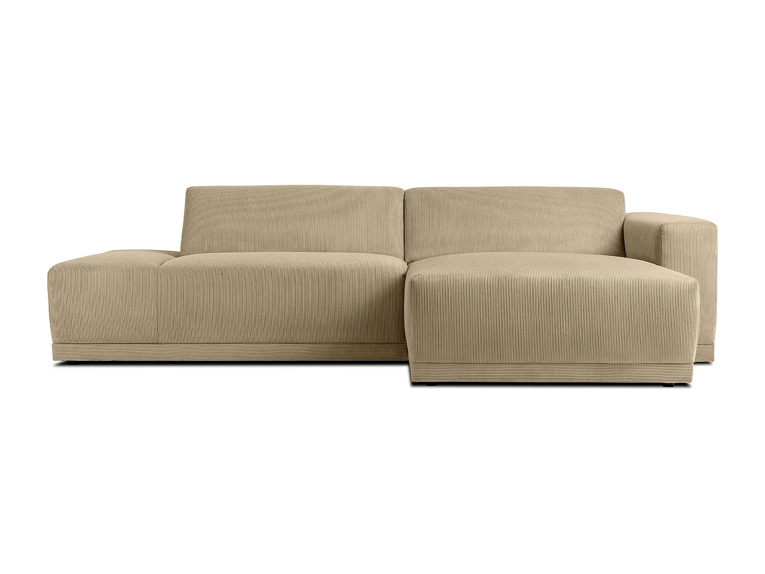 Ecksofa Rechts in moderner Optik mit hochwertigem Kaltschaum  - beige - MUDI