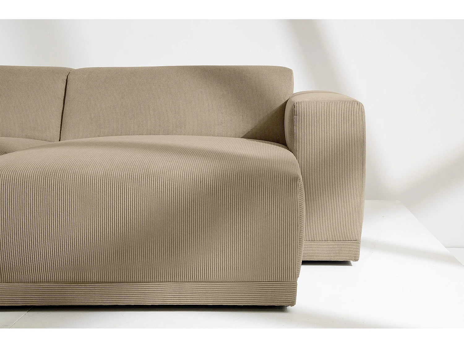 Ecksofa Rechts in moderner Optik mit hochwertigem Kaltschaum  - beige - MUDI
