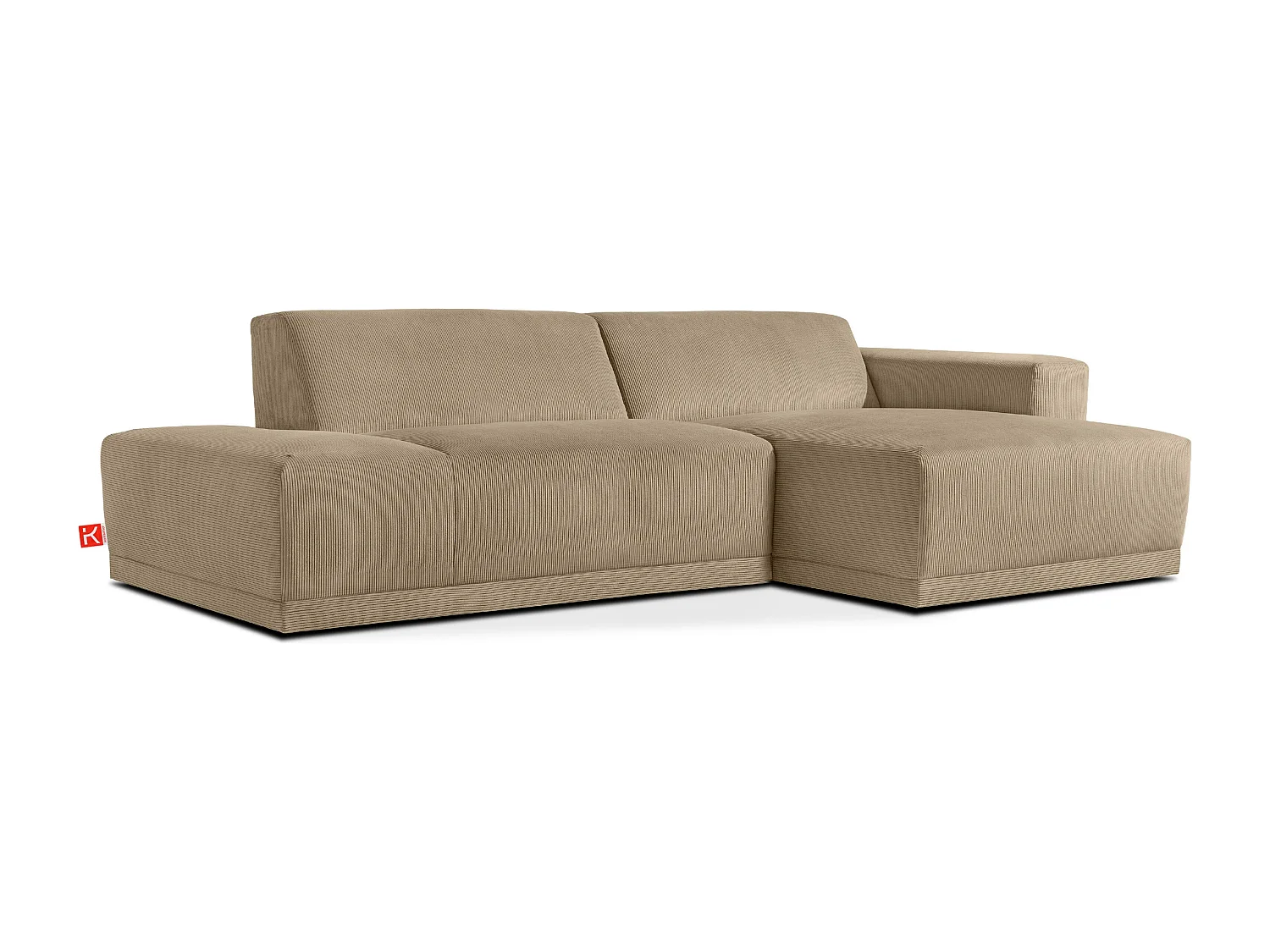Ecksofa Rechts in moderner Optik mit hochwertigem Kaltschaum  - beige - MUDI