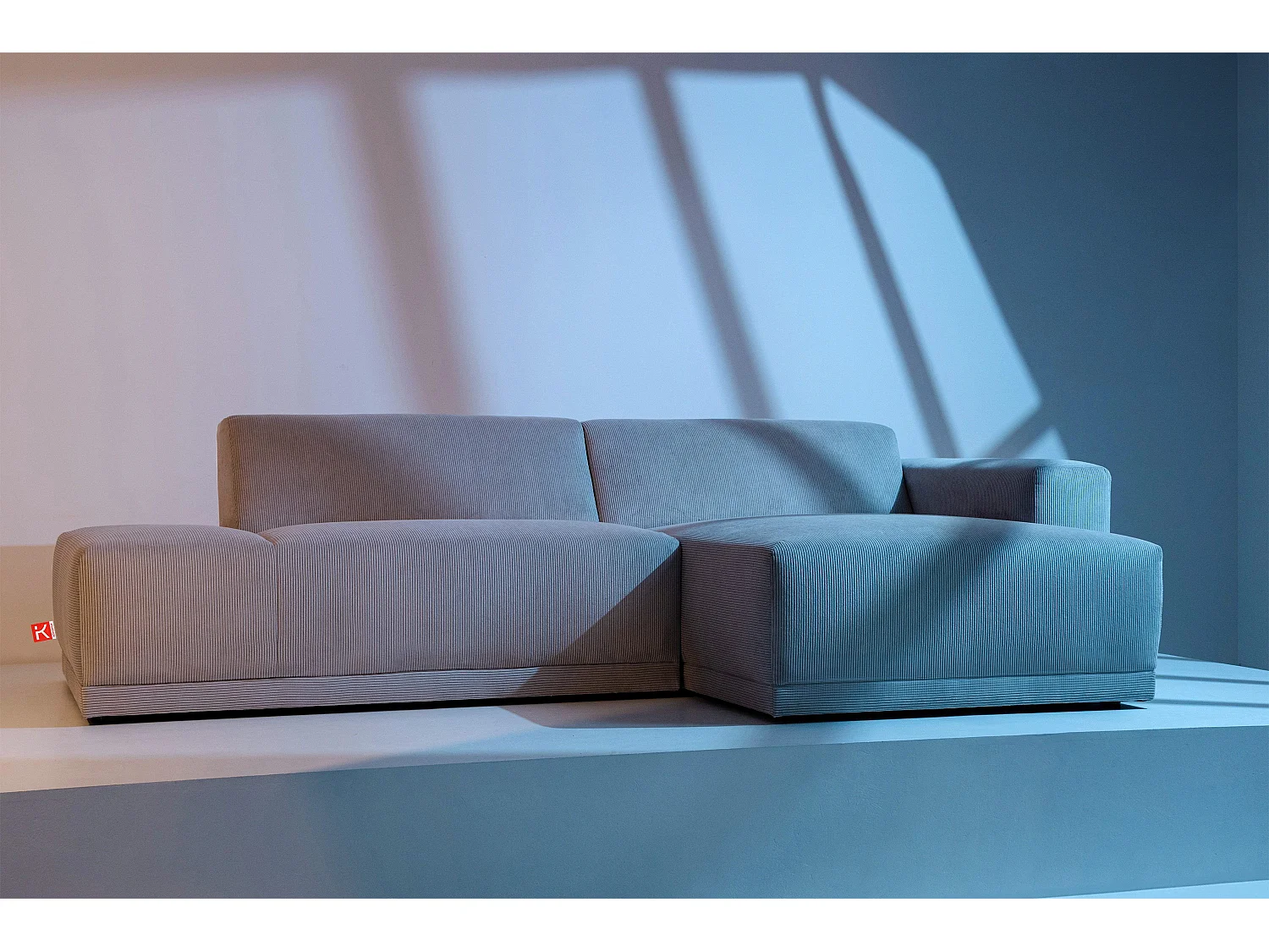 Ecksofa Rechts in moderner Optik mit hochwertigem Kaltschaum  - grau - MUDI