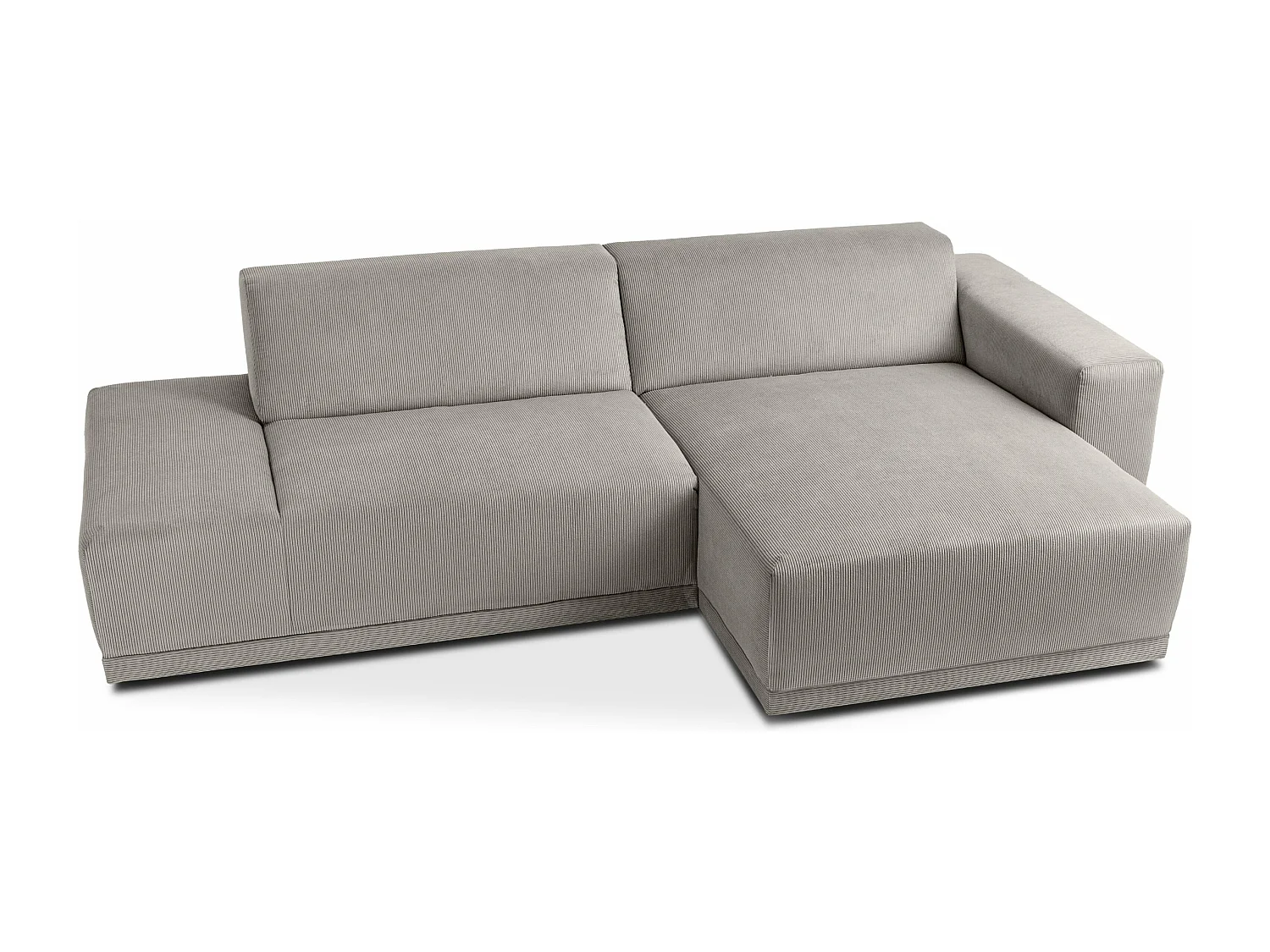 Ecksofa Rechts in moderner Optik mit hochwertigem Kaltschaum  - grau - MUDI