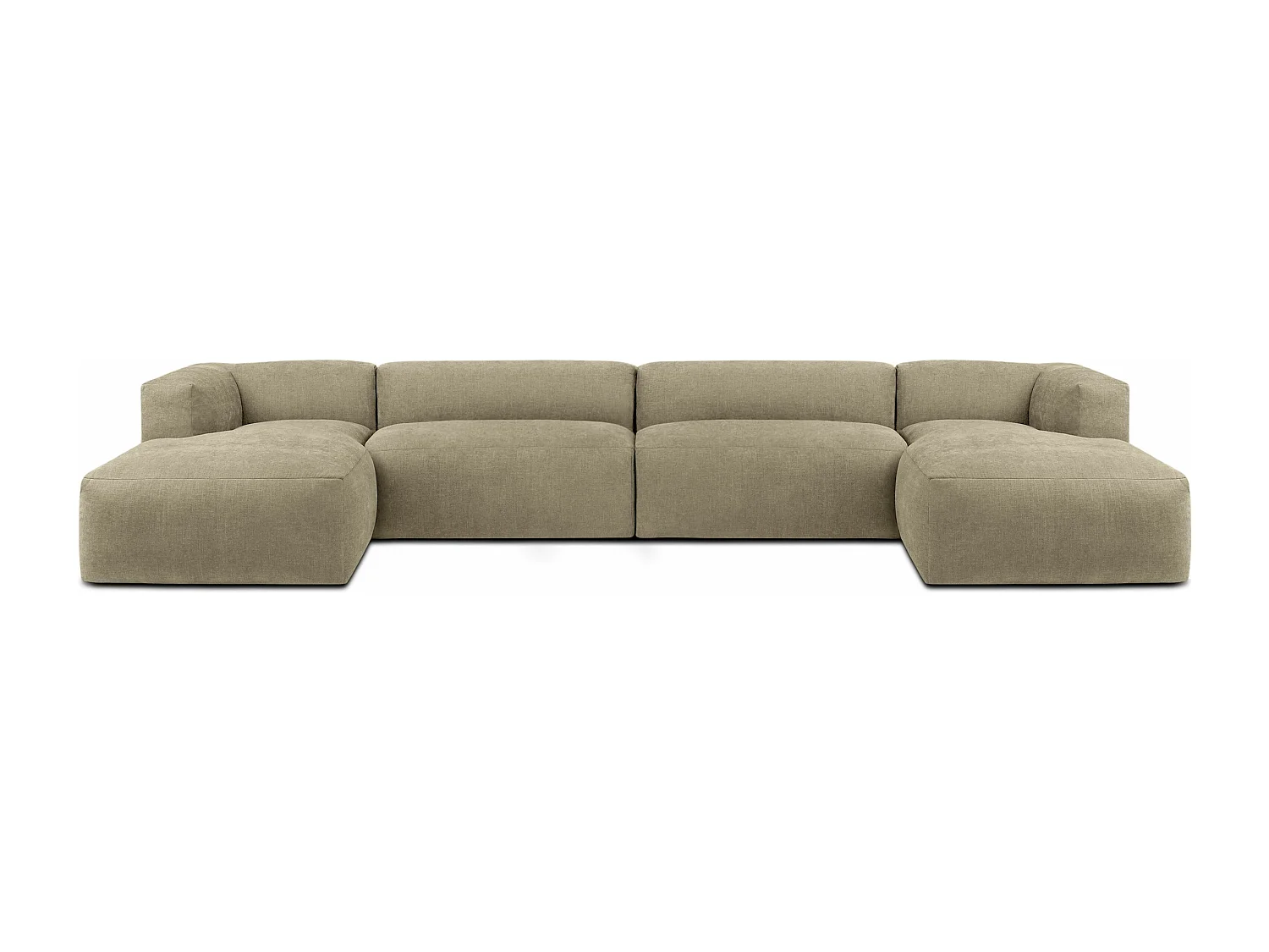 7/8 Sitzer Panorama-Ecksofa mit extrem weicher und bequemer Sitz - gelb - BUFFO