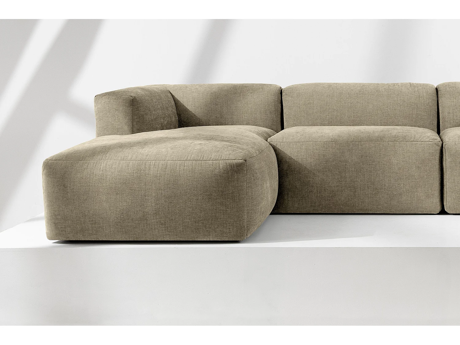 Ecksofa Links 6-Sitzer mit extrem weicher und bequemer Sitz - gelb - BUFFO