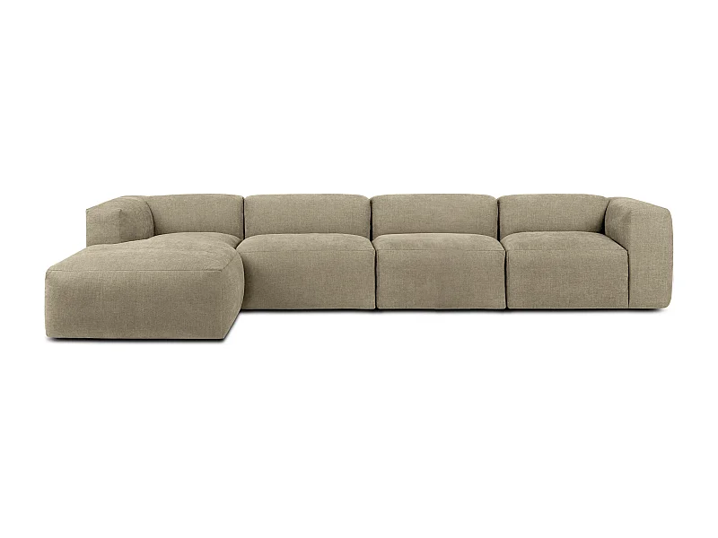 Ecksofa Links 6-Sitzer mit extrem weicher und bequemer Sitz - gelb - BUFFO