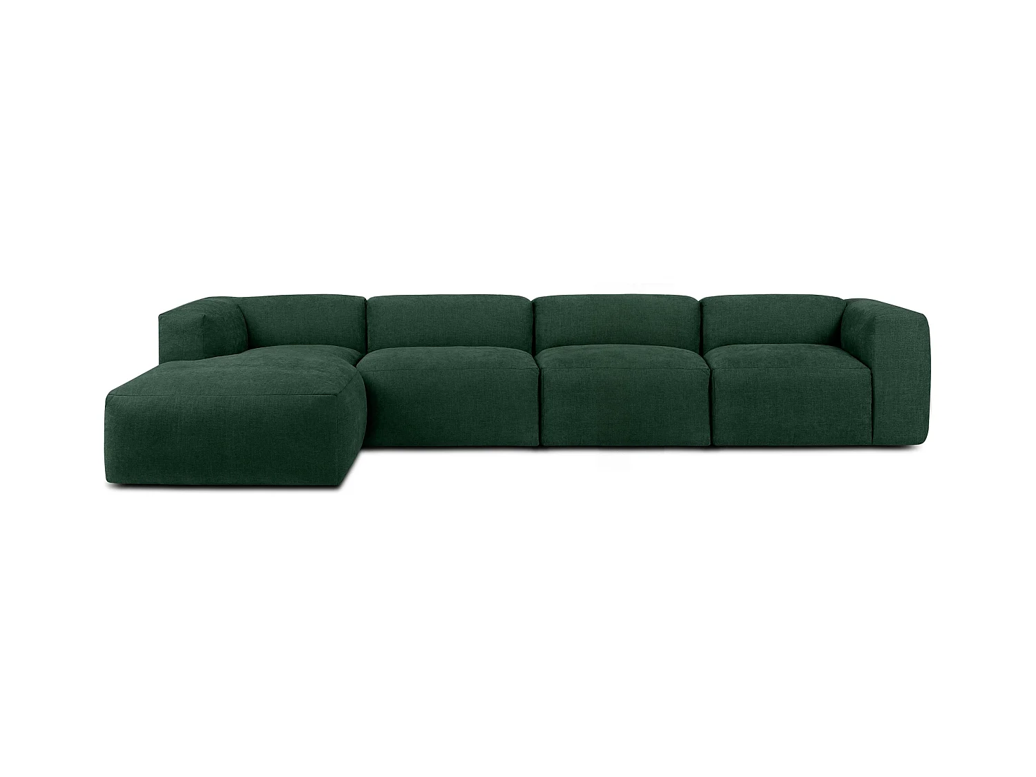 Canapé d'angle gauche 6 places avec assise extrêmement moelleuse et confortable - vert - BUFFO