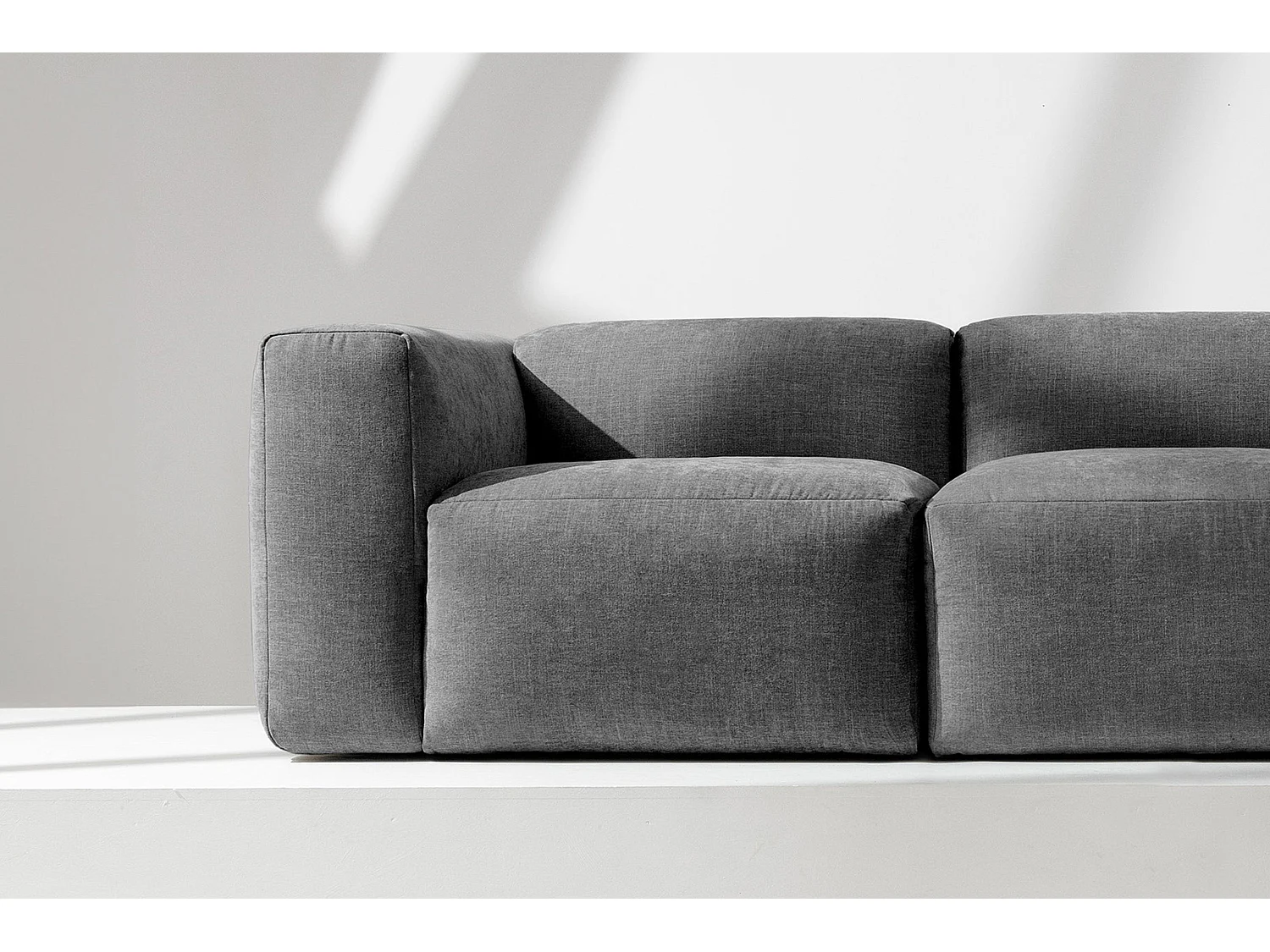 Sofa 3 Sitzer mit extrem weicher und bequemer Sitz - grau - BUFFO